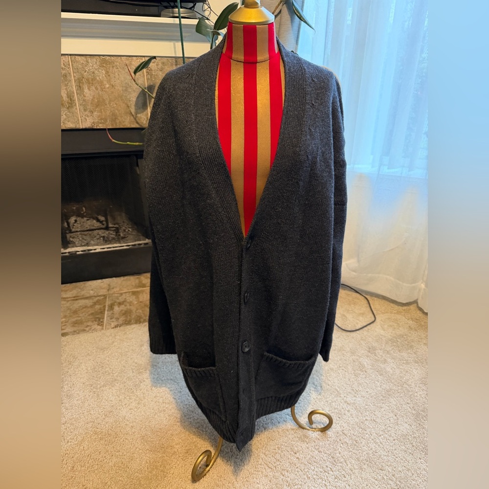 Vince Charcoal Cardigan Sweater for Men 80% wool 20% nylon size XXL